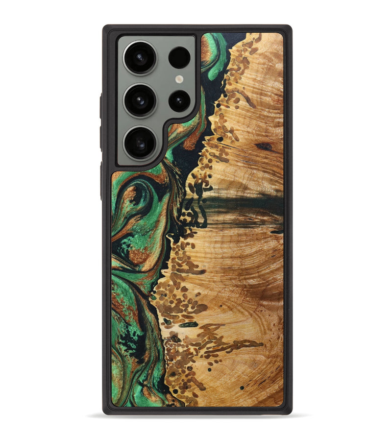 Galaxy S23 Ultra Wood+Resin Phone Case - Braylon (Green, 638364)