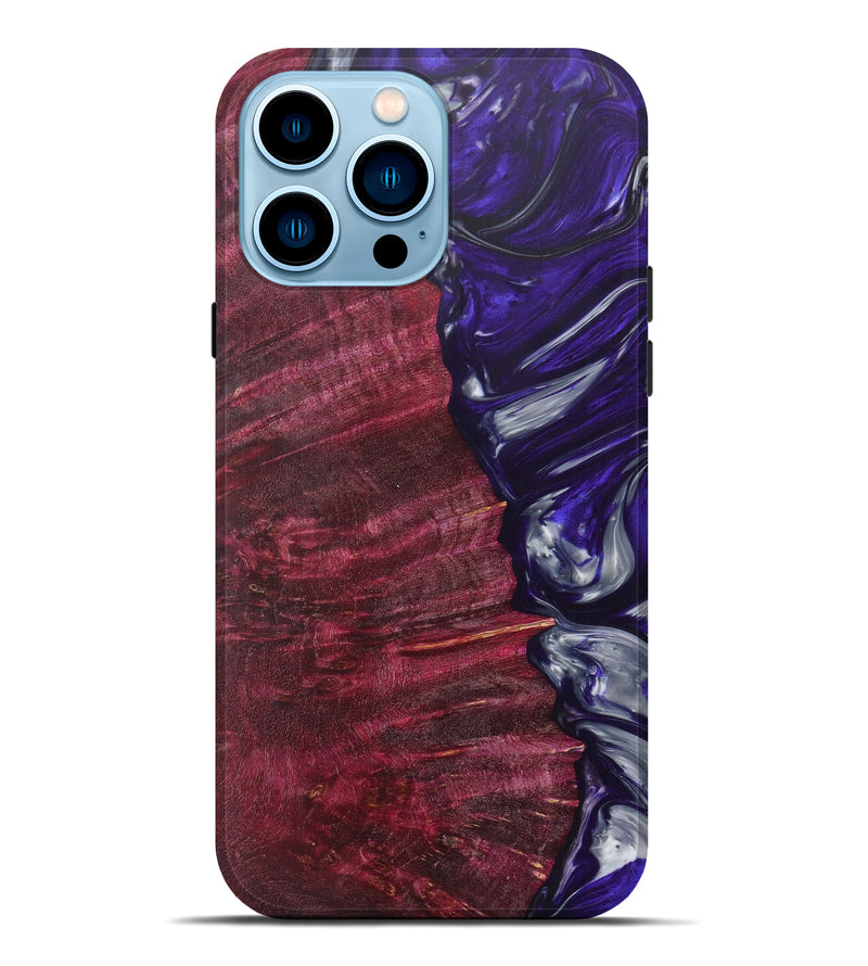 iPhone 14 Pro Max Wood+Resin Live Edge Phone Case - Aranza (Purple, 616836)