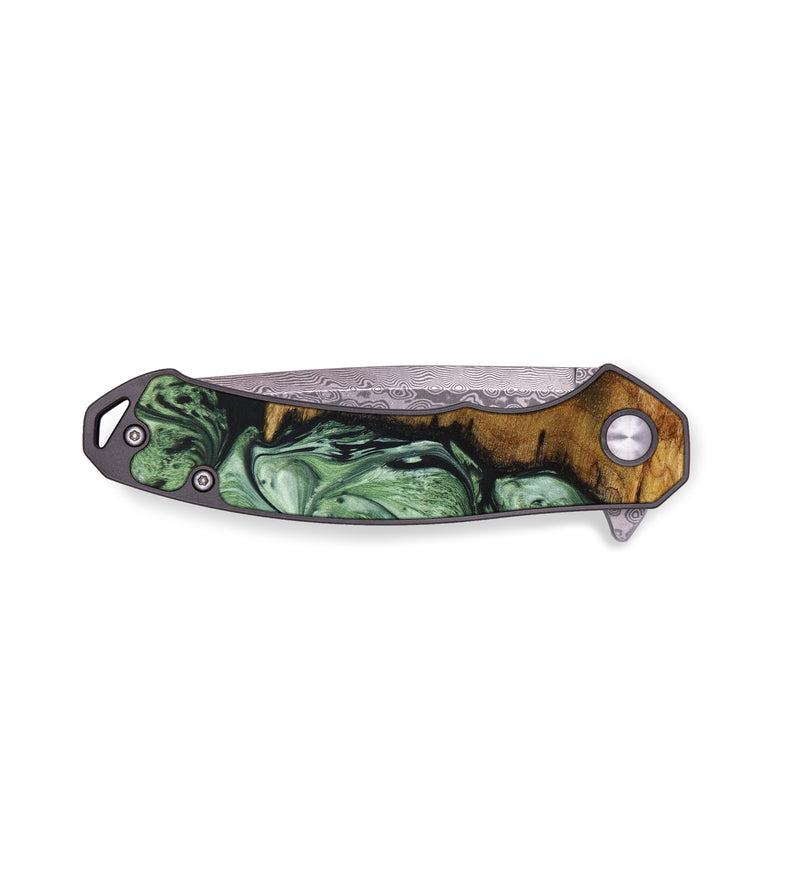 EDC Wood+Resin Pocket Knife - Mateo (Green, 640357)