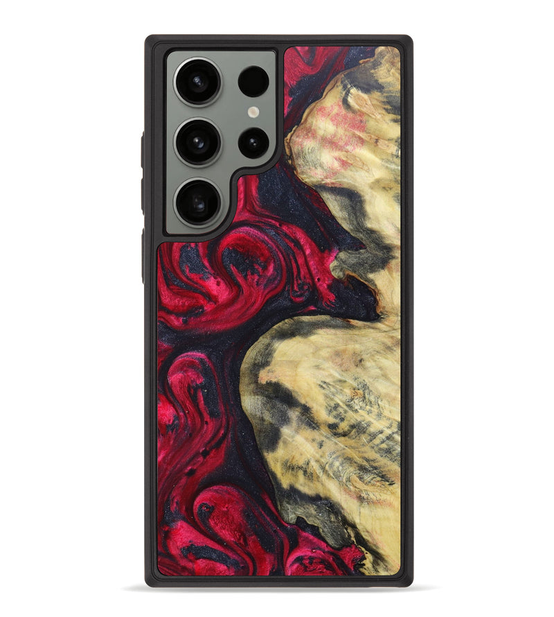 Galaxy S23 Ultra Wood+Resin Phone Case - Mauricio (Red, 627821)