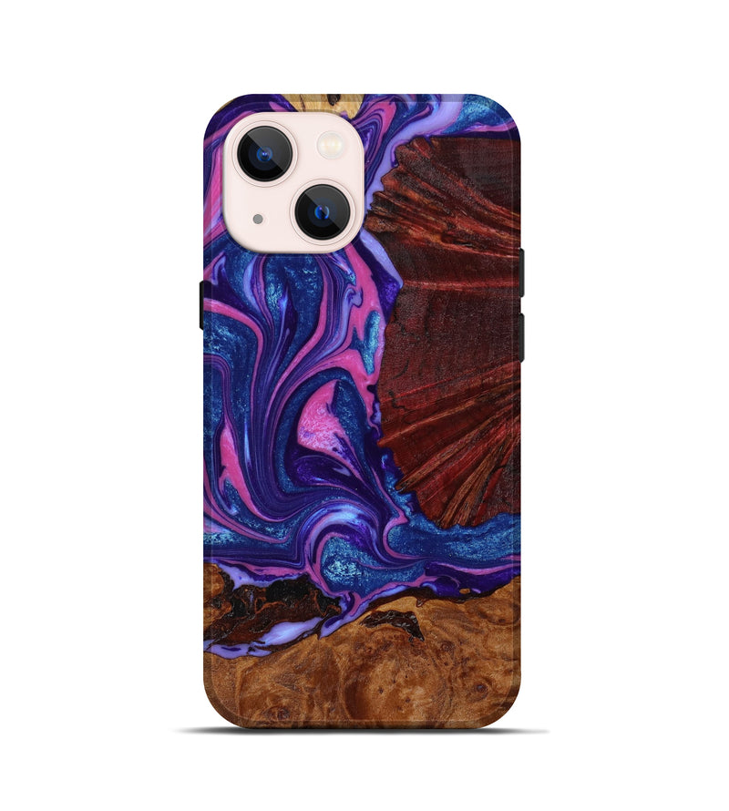 iPhone 13 mini Wood+Resin Live Edge Phone Case - Lucas (Purple, 645086)