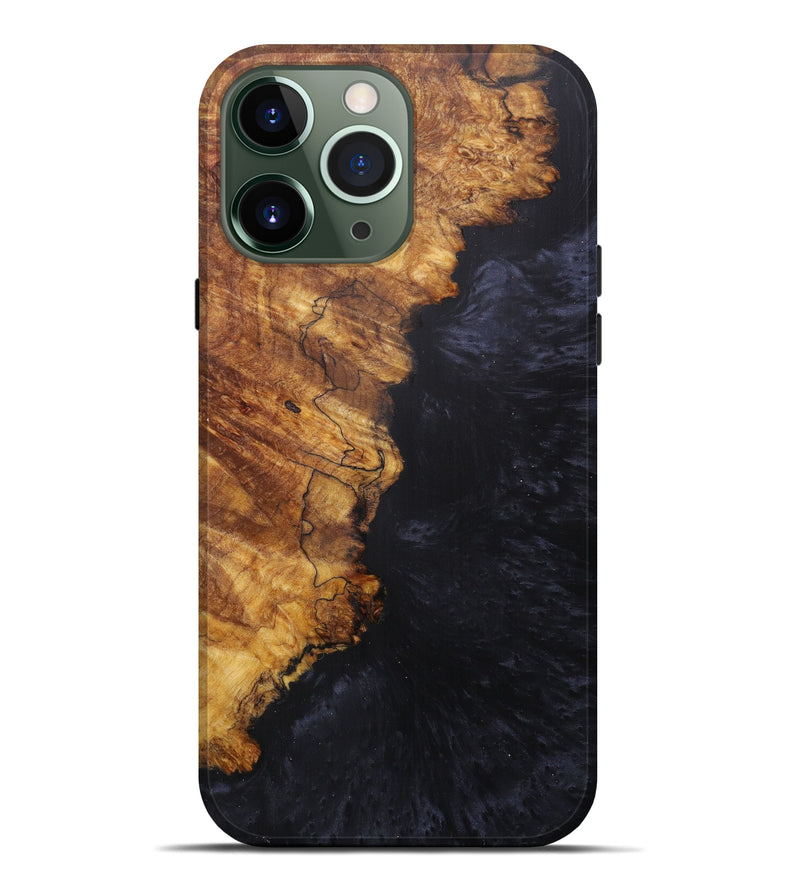 iPhone 13 Pro Max Wood+Resin Live Edge Phone Case - Fiore (Pure Black, 597271)