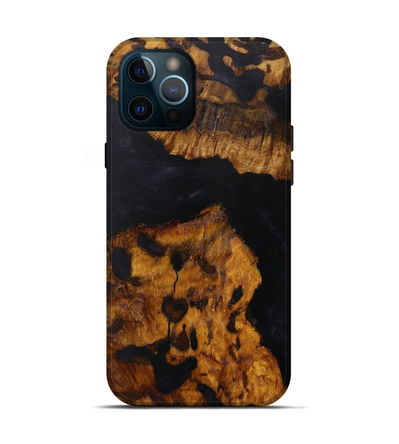 iPhone 12 Pro Wood+Resin Live Edge Phone Case - Menachem (Pure Black, 614961)