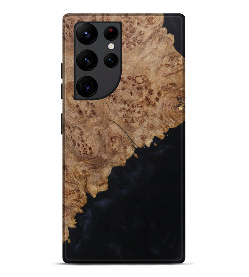 Galaxy S22 Ultra Wood+Resin Live Edge Phone Case - Jeffry (Pure Black, 619604)