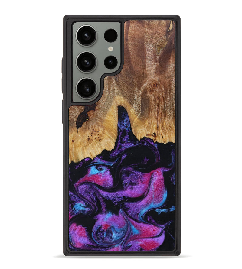 Galaxy S23 Ultra Wood+Resin Phone Case - Marjory (Purple, 621724)