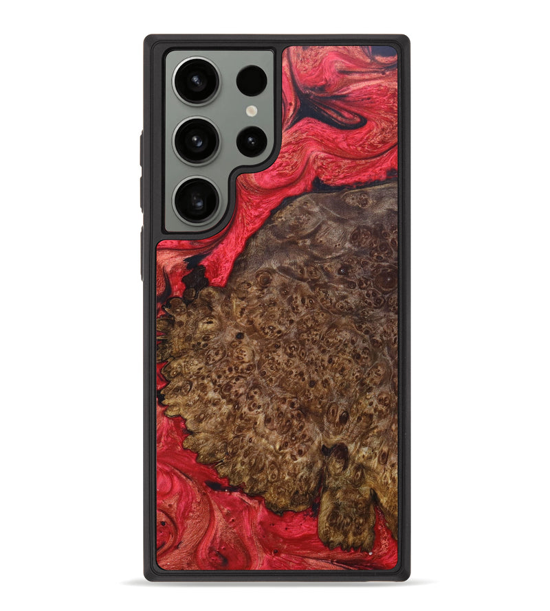 Galaxy S23 Ultra Wood+Resin Phone Case - Addison (Red, 630549)