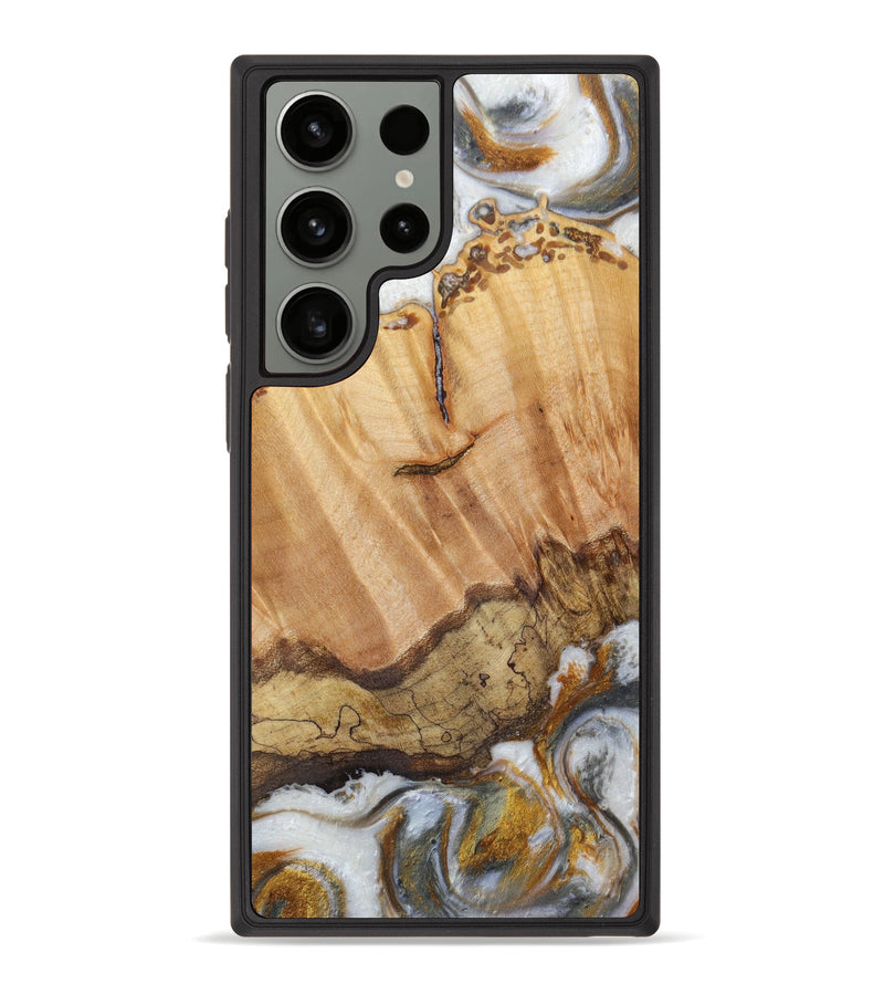 Galaxy S23 Ultra Wood+Resin Phone Case - Jeannie (Black & White, 622427)