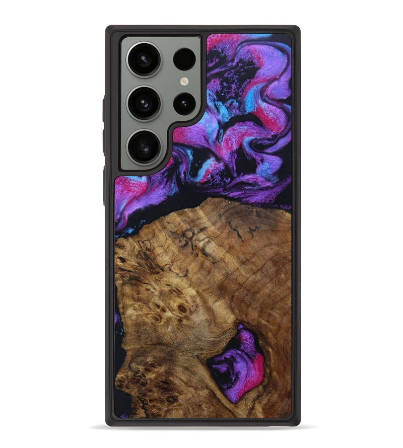 Galaxy S23 Ultra Wood+Resin Phone Case - Louisa (Purple, 621741)
