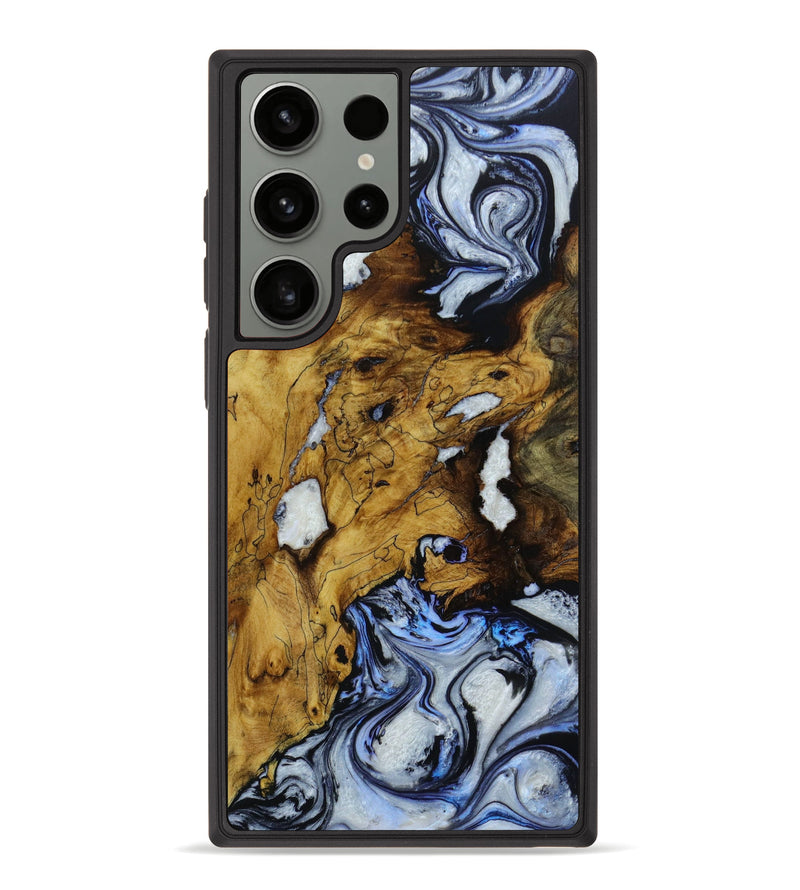 Galaxy S23 Ultra Wood+Resin Phone Case - Yahir (Black & White, 648479)
