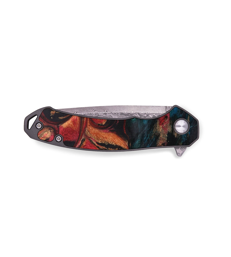 EDC Wood+Resin Pocket Knife - Fred (Red, 643791)