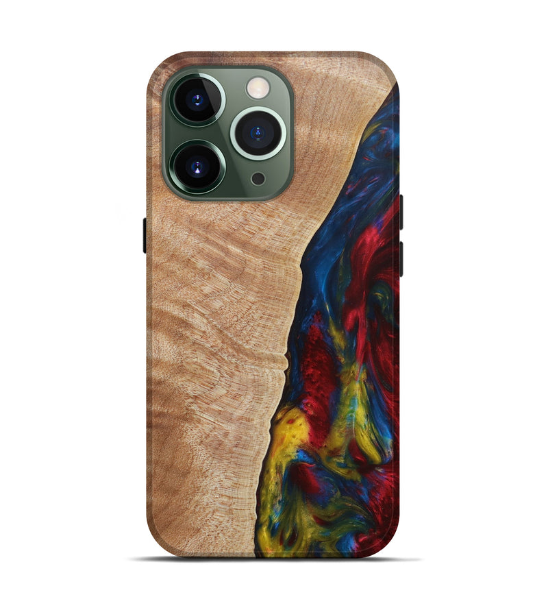 iPhone 13 Pro Wood+Resin Live Edge Phone Case - Janine (Red, 623163)