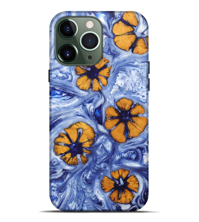 iPhone 13 Pro Max Wood+Resin Live Edge Phone Case - Keaton (Blue, 630247)