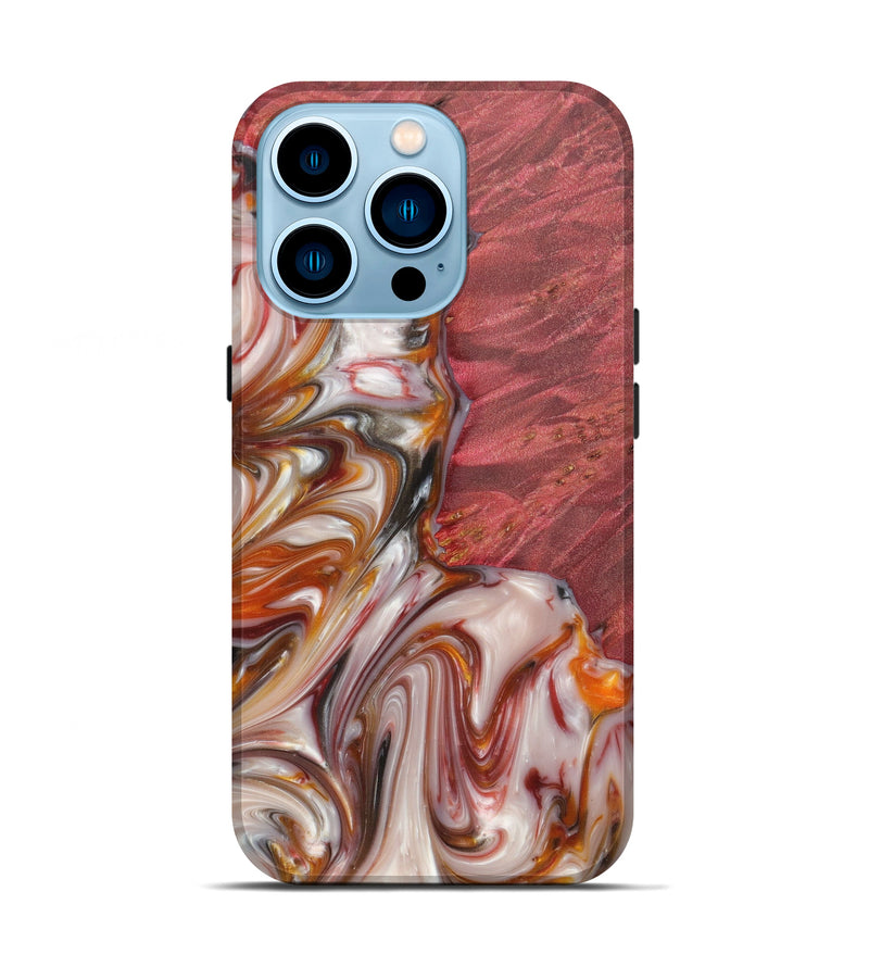 iPhone 14 Pro Wood+Resin Live Edge Phone Case - Odelle (Dark Red, 607173)