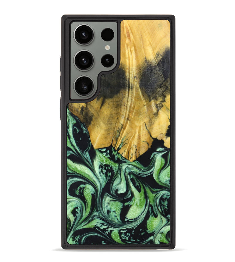 Galaxy S23 Ultra Wood+Resin Phone Case - Brittney (Green, 635337)