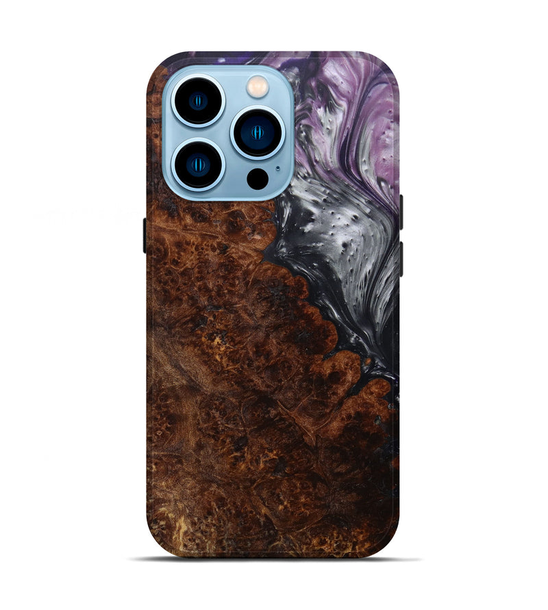 iPhone 14 Pro Wood+Resin Live Edge Phone Case - Aurelia (Purple, 597386)