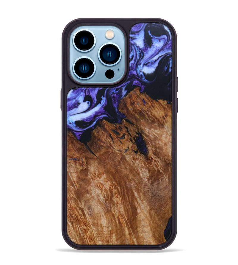 iPhone 14 Pro Max Wood+Resin Phone Case - Carina (Purple, 630616)