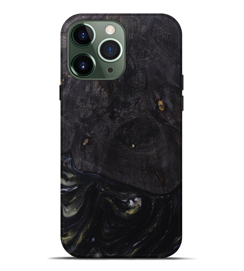 iPhone 13 Pro Max Wood+Resin Live Edge Phone Case - Mellisa (Black & White, 627392)