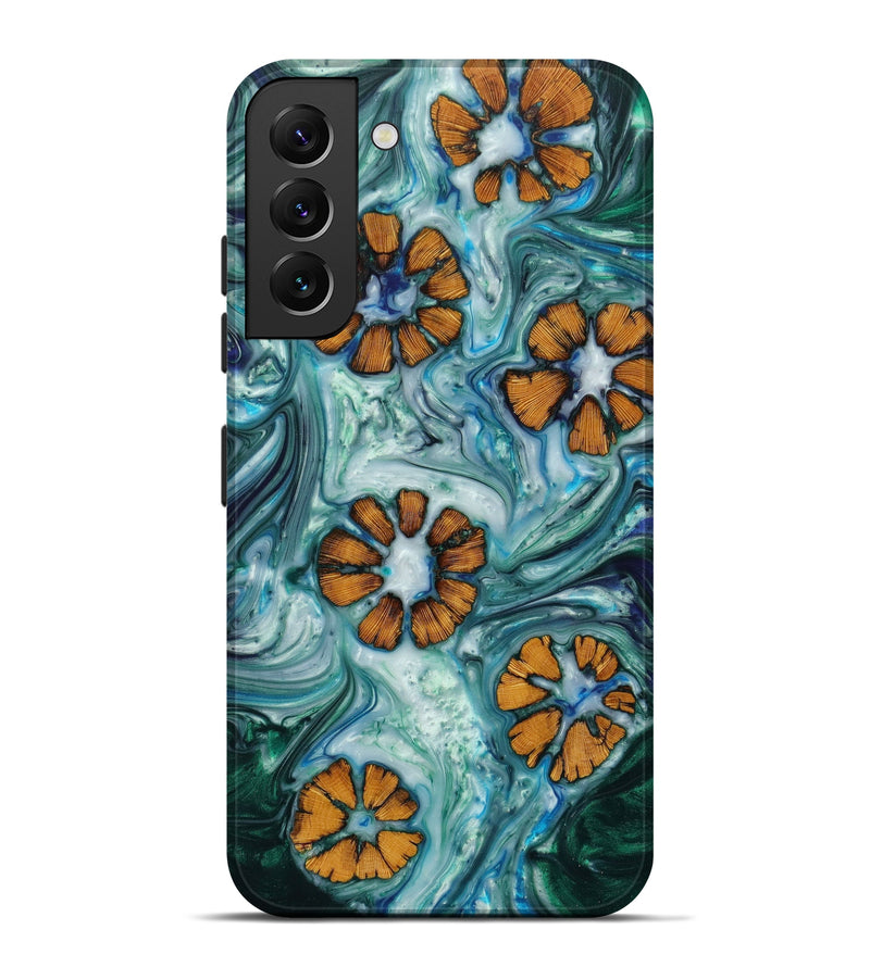 Galaxy S22 Plus Wood+Resin Live Edge Phone Case - Justina (Green, 623093)