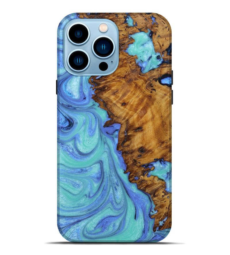 iPhone 14 Pro Max Wood+Resin Live Edge Phone Case - Hattie (Artist Pick, 646335)