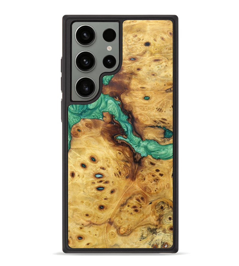Galaxy S23 Ultra Wood+Resin Phone Case - Patrica (Green, 629721)