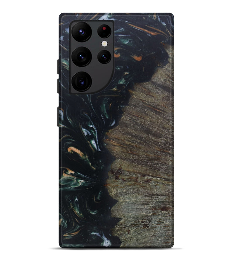 Galaxy S22 Ultra Wood+Resin Live Edge Phone Case - Tara (Dark Green, 577453)