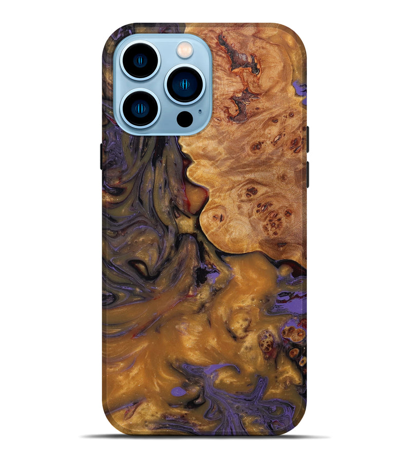 iPhone 14 Pro Max Wood+Resin Live Edge Phone Case - Addisyn (Purple, 635118)