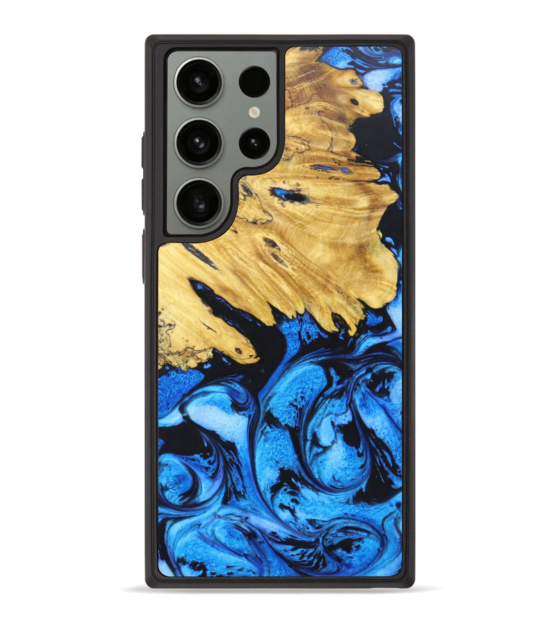 Galaxy S23 Ultra Wood+Resin Phone Case - Lu (Blue, 628488)