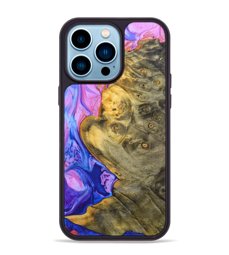 iPhone 14 Pro Max Wood+Resin Phone Case - Jessie (Retro, 639603)