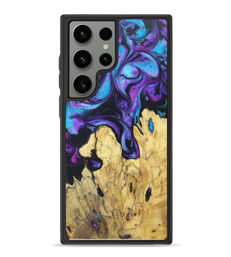 Galaxy S23 Ultra Wood+Resin Phone Case - Shemar (Purple, 624423)