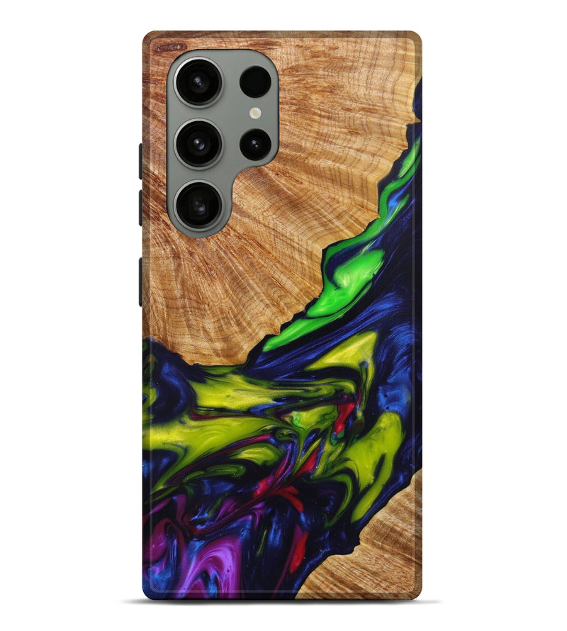 Galaxy S23 Ultra Wood+Resin Live Edge Phone Case - Mariam (Blue, 623919)