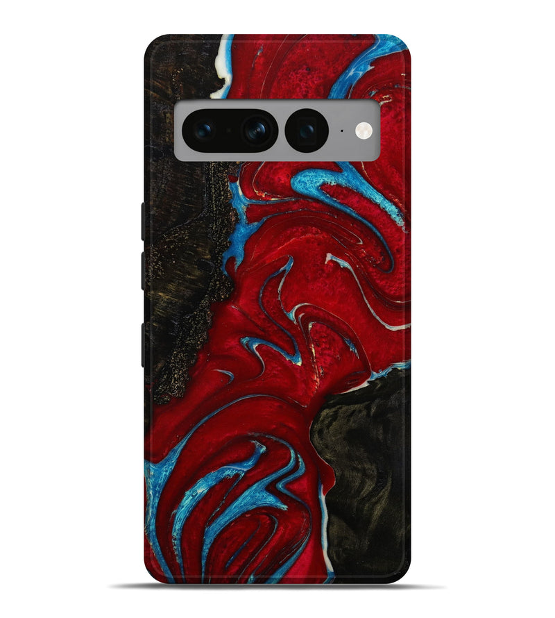 Pixel 7 Pro Wood+Resin Live Edge Phone Case - Luke (Red, 648195)