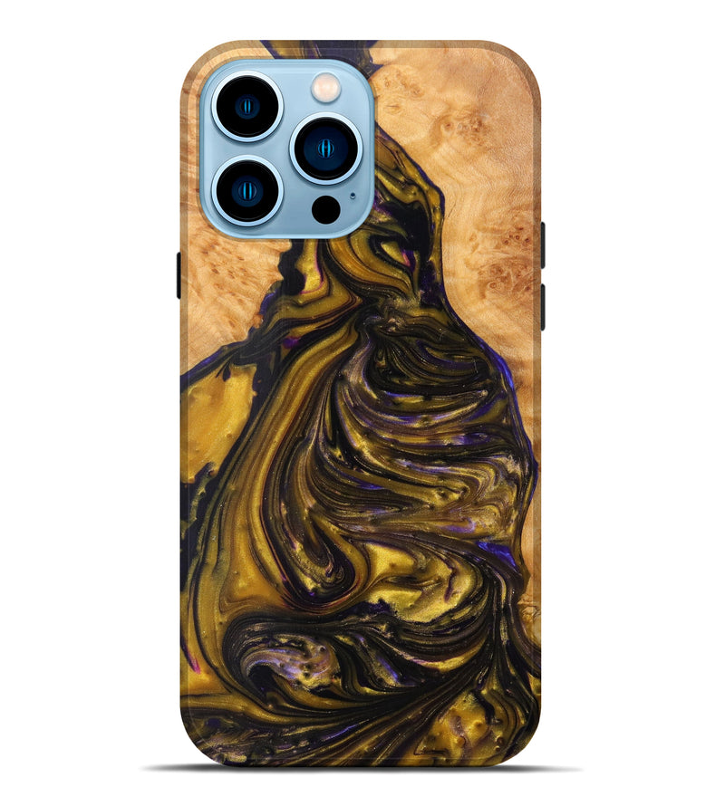 iPhone 14 Pro Max Wood+Resin Live Edge Phone Case - Susanne (Purple, 604246)