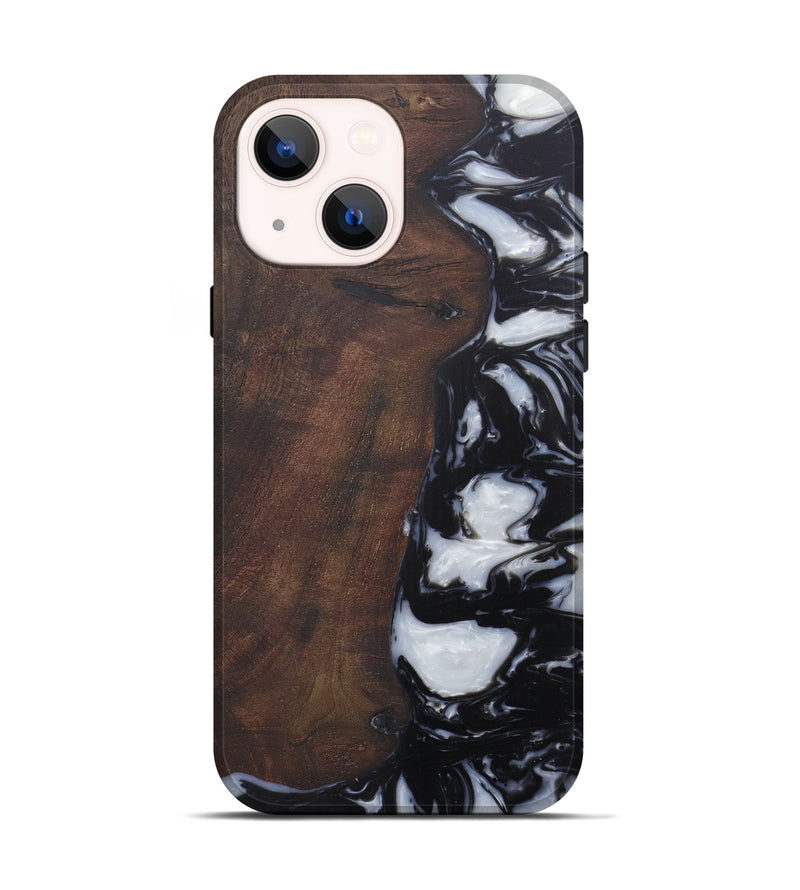 iPhone 13 Wood+Resin Live Edge Phone Case - Montreal (Black & White, 588642)
