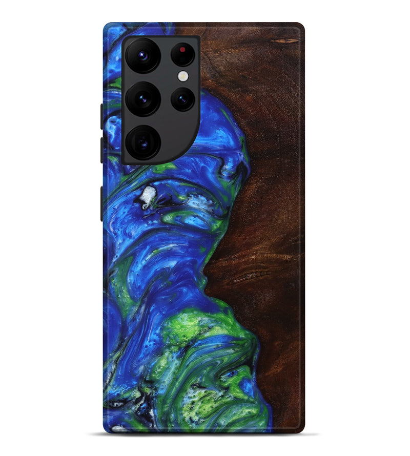Galaxy S22 Ultra Wood+Resin Live Edge Phone Case - Lezlee (Blue, 633199)