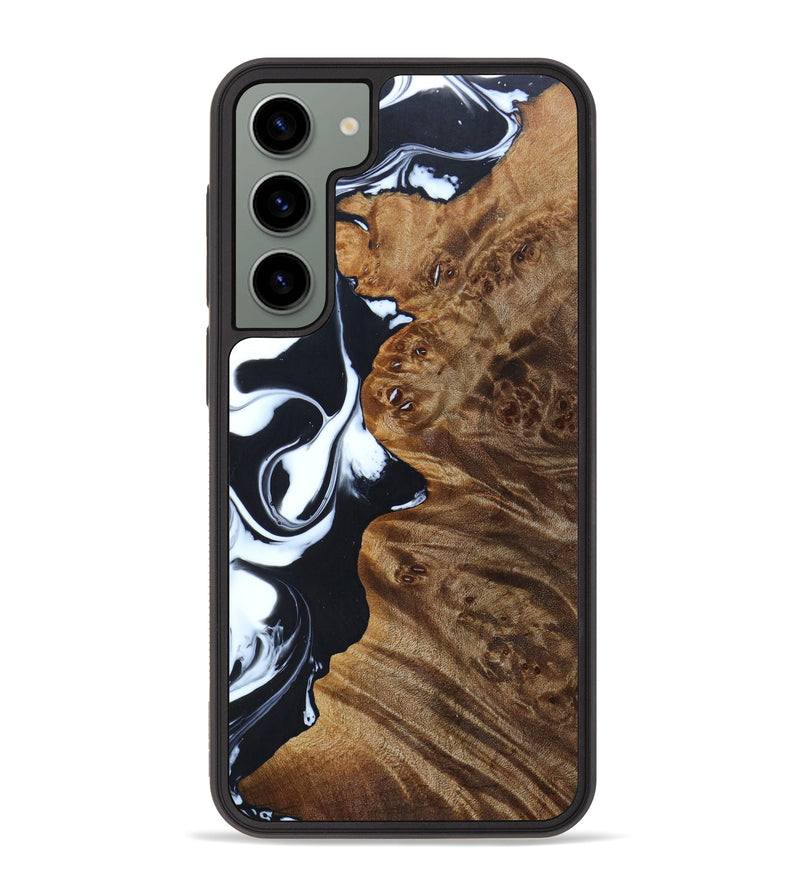Galaxy S23 Plus Wood+Resin Phone Case - Keagan (Black & White, 631748)