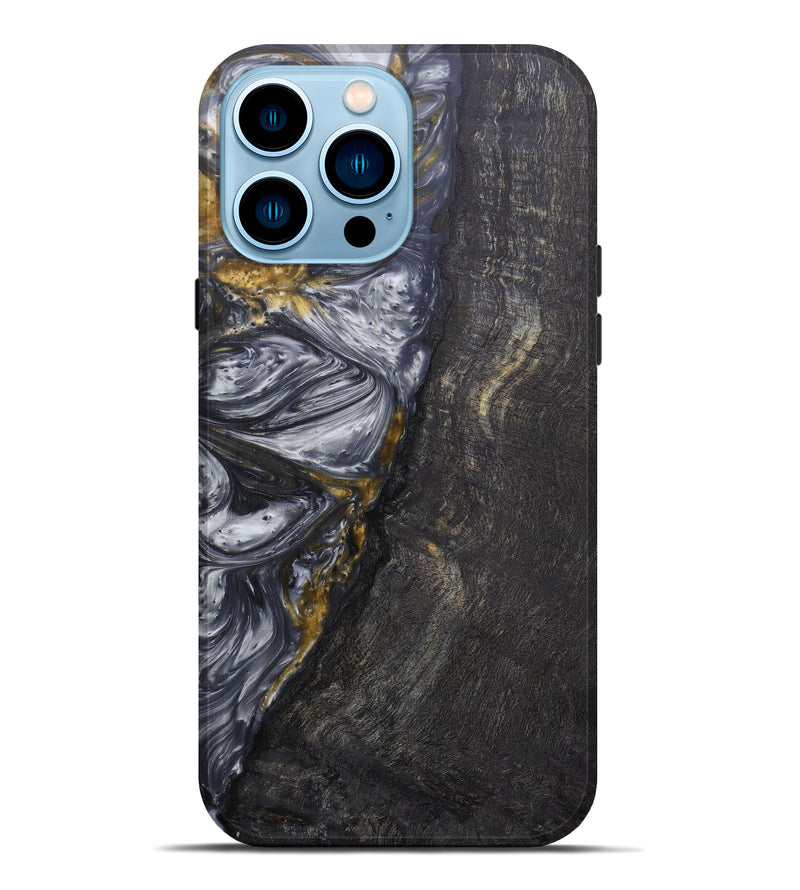 iPhone 14 Pro Max Wood+Resin Live Edge Phone Case - Kristopher (Metallic, 600130)
