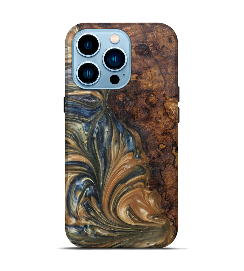 iPhone 14 Pro Wood+Resin Live Edge Phone Case - Lucas (Metallic, 594901)