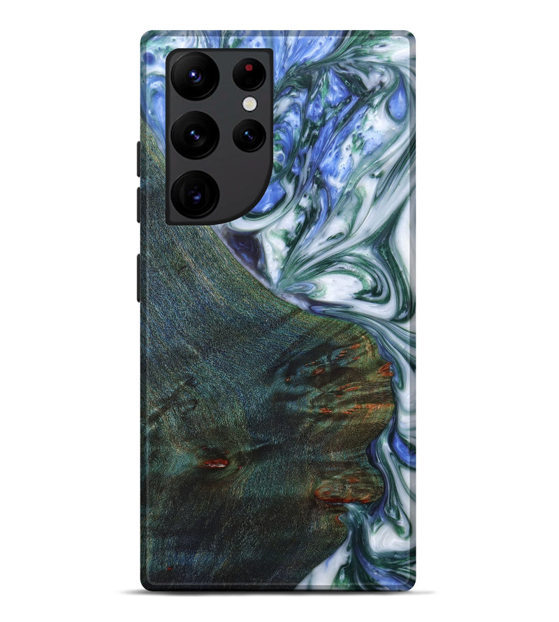 Galaxy S22 Ultra Wood+Resin Live Edge Phone Case - Nettle (Green, 633221)