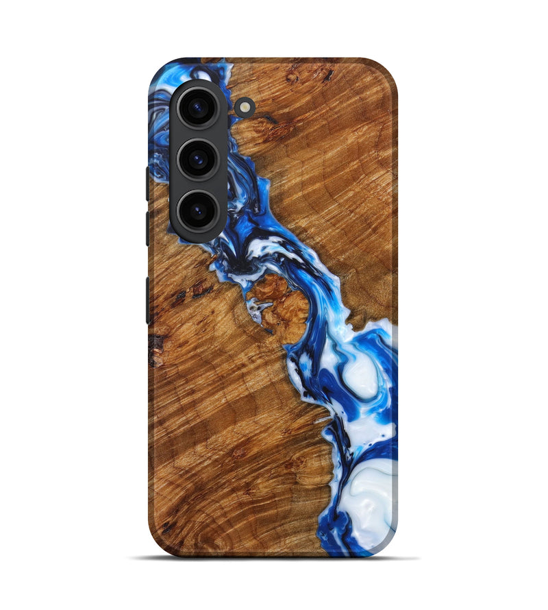 Galaxy S23 Wood+Resin Live Edge Phone Case - Finnegan (Blue, 629352)
