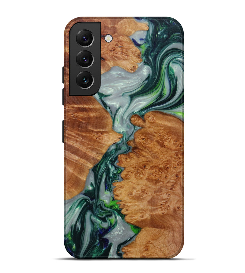 Galaxy S22 Plus Wood+Resin Live Edge Phone Case - Tandi (Dark Green, 596629)