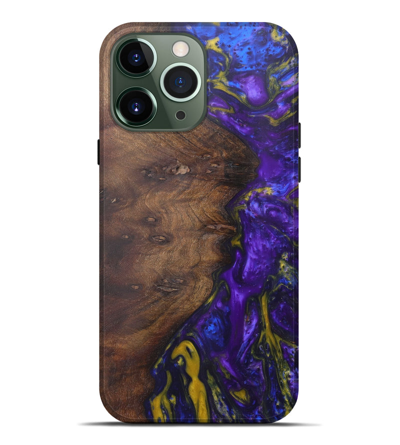 iPhone 13 Pro Max Wood+Resin Live Edge Phone Case - Shiu (Purple, 607102)