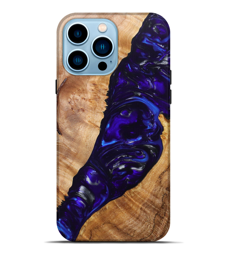 iPhone 14 Pro Max Wood+Resin Live Edge Phone Case - Delores (Purple, 631846)