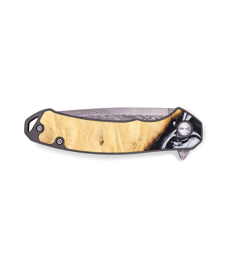 EDC Wood+Resin Pocket Knife - Aliyah (Black & White, 636922)