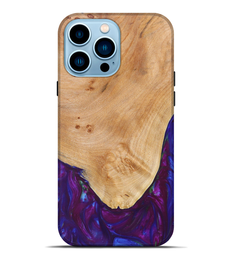 iPhone 14 Pro Max Wood+Resin Live Edge Phone Case - Kailani (Purple, 628668)