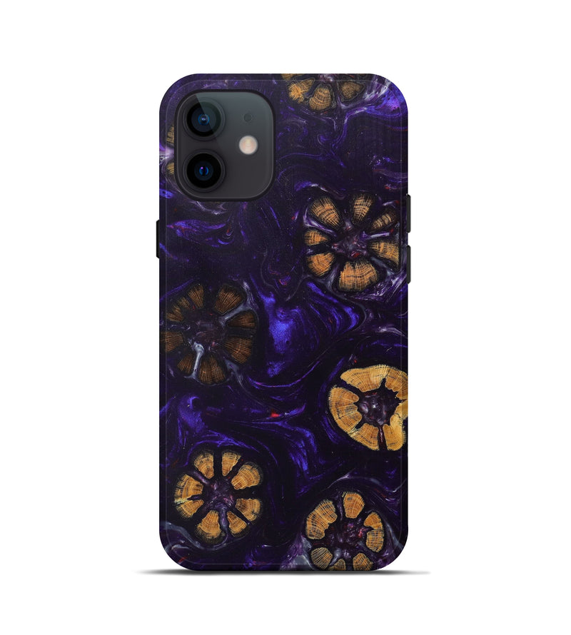 iPhone 12 mini Wood+Resin Live Edge Phone Case - Everette (Purple, 607160)