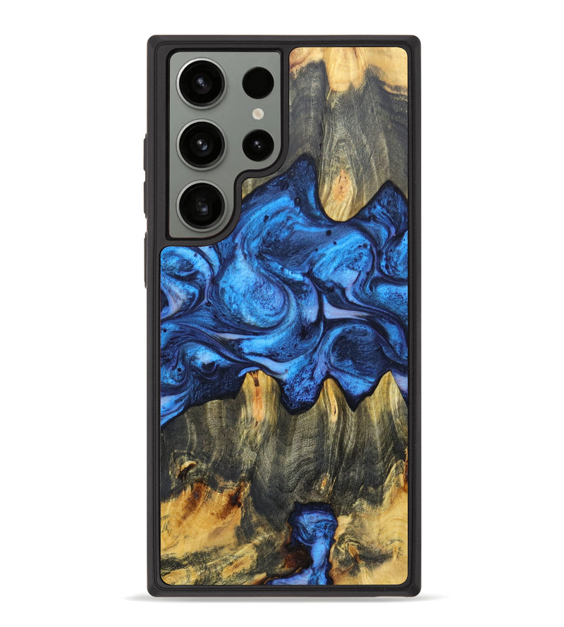 Galaxy S23 Ultra Wood+Resin Phone Case - Agnes (Blue, 621708)