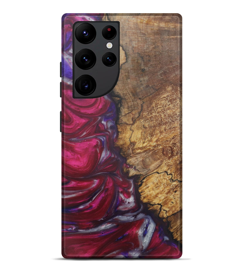 Galaxy S22 Ultra Wood+Resin Live Edge Phone Case - Jana (Graffiti, 570432)