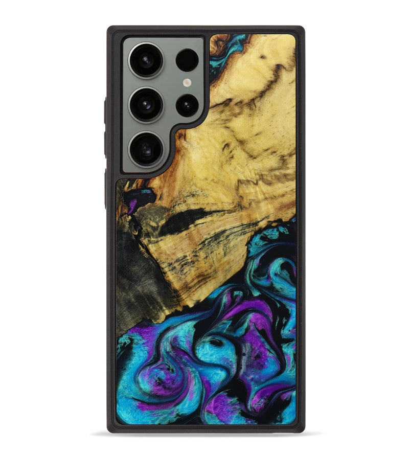 Galaxy S23 Ultra Wood+Resin Phone Case - Tori (Purple, 643377)