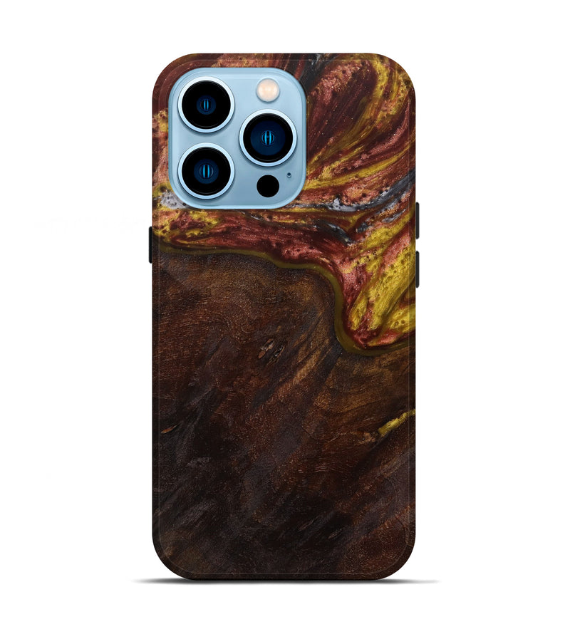 iPhone 14 Pro Wood+Resin Live Edge Phone Case - Trent (Metallic, 619594)