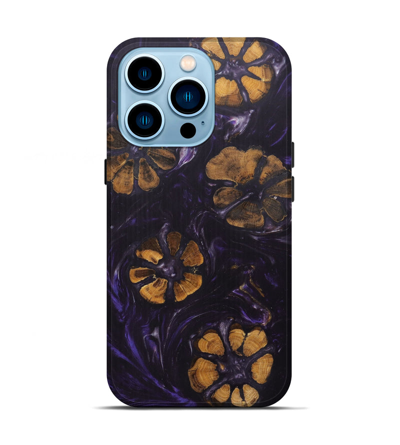 iPhone 14 Pro Wood+Resin Live Edge Phone Case - Iolanthe (Purple, 599111)